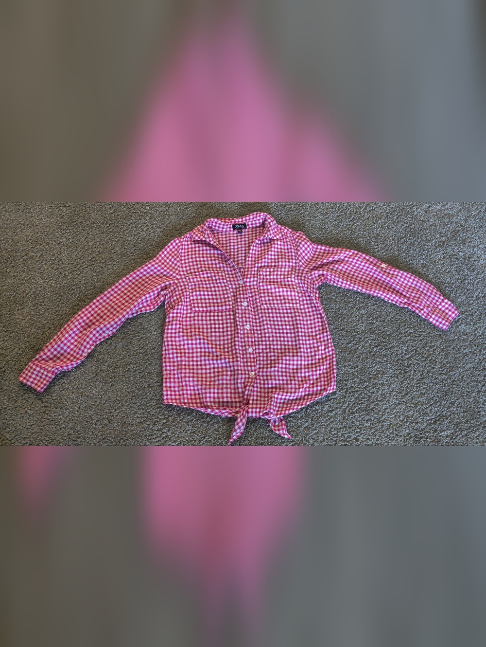 Jones New York Women's  Gingham Button-Front Shirt - Picture 3 of 10